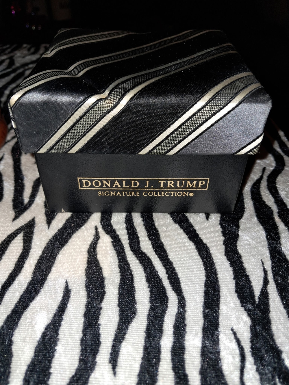 Black & Ivory Striped Tie